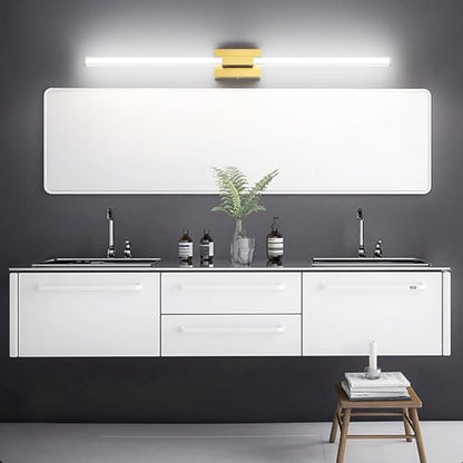 Ralbay 48inch Gold Bathroom Vanity Lights Bar 36W Modern LED Gold Vanity Light Fixtures Over Mirror(5500K White Light) - color: Gold, size: 48 inch