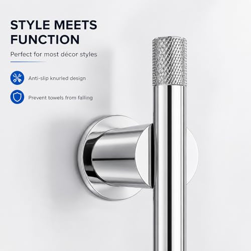 Bathroom Heated Towel Rack, Chrome Towel Warmer,2Bars,110V | Smart Touch Control, Wall Mounted, Concealed Hardwired, Stainless Steel, Dry Towels in Modern Bathrooms, Space-Saving Design - color: Chrome-2 Bars