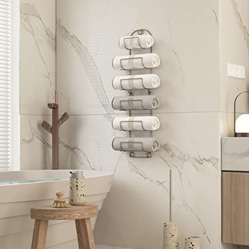 Towel Racks for Bathroom Wall Mounted Metal Wine Rack Towel Shelf Towel Holder for Bath Antique Bronze - color: Antique Bronze