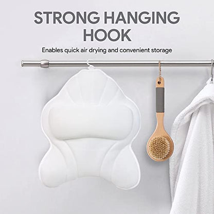 Extra Thick Large Bath Pillow with Neck,Back,Head Support for Bathtub | Soft 3D Mesh Fabric＆Quick Dry, Fits All Tubs, Bath Soaking Accessories, Spa Gifts, White(21''x17'') - size: White(21''x17'')