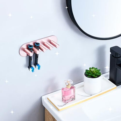 Electric Toothbrush Head Holder, Toothbrush Holders Wall Mounted, Adhesive Tooth Brush Head Holder Organiser, Electric Toothbrushs Holder, Shower Tooth Brushing Holder (Rose Gold, Large) - color: Rose Gold, size: Large