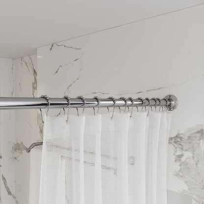Naiture 304 Stainless Steel 36" Straight Shower Curtain Rod, Chrome | One-Piece Rod, Cut to Fit, Rustproof, Heavy-Duty Zinc Alloy Flange, Permanent Wall Mount, Mounting Hardware Included - color: Chrome, size: 36''