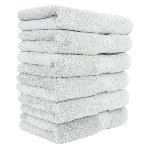 Kaufman - 6-Piece Luxury Hand Towel Set | 16 x 28 in | 6 Plush Hand Towels for Bathroom | Ultra Soft & Highly Absorbent 100% Cotton Hand Towels for Bathroom - color: White, size: 6 Hand Towels