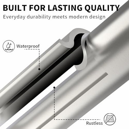 Adhesive Towel Holder for Bathroom Brushed Nickel No Drill Hand Towel Ring Stainless Steel and Zinc Alloy Self Adhesive Towel Hanger for Bath, Kitchen - color: Brushed Nickel