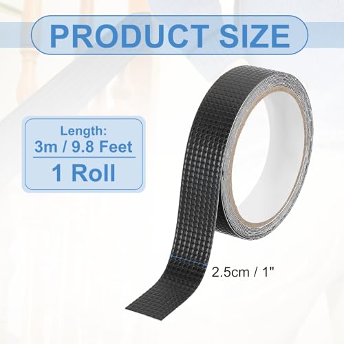 PATIKIL 1 Inch x 10 Feet Non-Slip Grip Tape, Waterproof Non-Abrasive Traction Tape Self-Adhesive Cushion Pad Strips for Handrails Game Controllers Ovens- 1 Roll (Black) - color: Black, size: 1 Inch x 10 Feet