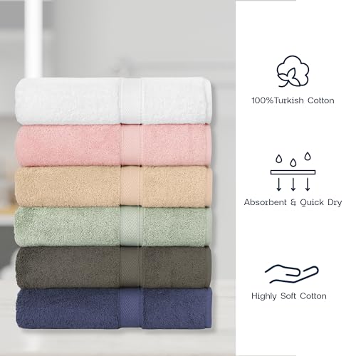 Supreme Terry 3-Piece 100% Turkish Cotton Towel Set, Hotel Quality Soft & Absorbent, 1 Luxury Bath Towel 1 Hand Towel 1 Washcloth-Green - color: Green, size: 3 Pcs Set