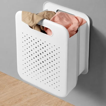 Goderewild Large Collapsible Laundry Basket, Space-Saving Wall-Mounted Hamper Organizer for Home, Dorms, RVs, Measures 13" x 9.5" x 17.5" In - size: L