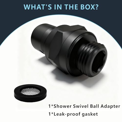 Voolan Solid Metal Shower Head Swivel Ball Adapter, Adjustable Pivot Ball To Adjust Showerhead Angle, Universal Connector Joint Fits Fixed, Hand Held & Rain Shower, Matte Black - color: Matte Black