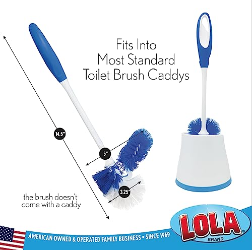 LOLA Classic Toilet Brush w/Under-The-Rim Scrubber, 6 Pack, Deep Cleans The Entire Toilet Bowl, Non-Slip Handle w/Rubber Comfort Grip - size: 6 Pack, style: Toilet Brush w/Under Rim