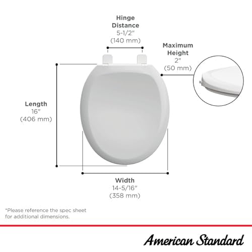 American Standard Toilet Seat 5320B65CT.222 Champion Round Toilet Seat Soft Close, Linen