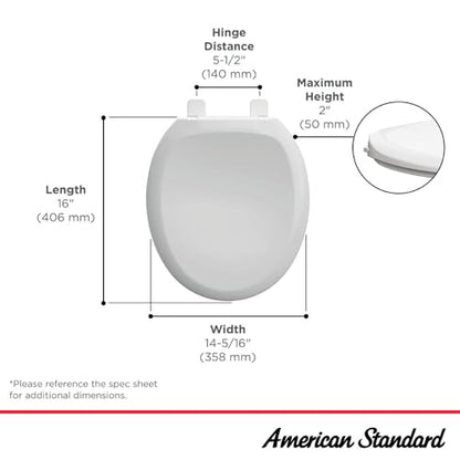 American Standard Toilet Seat 5320B65CT.222 Champion Round Toilet Seat Soft Close, Linen