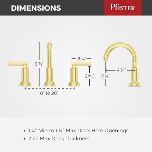 Pfister Capistrano Bathroom Sink Faucet, 8-Inch Widespread, 2-Handle, 3-Hole, NSF Certified, Brushed Gold Finish, LF049CSOBG (Pack of 3) - color: Brushed Gold, size: 3 Pack