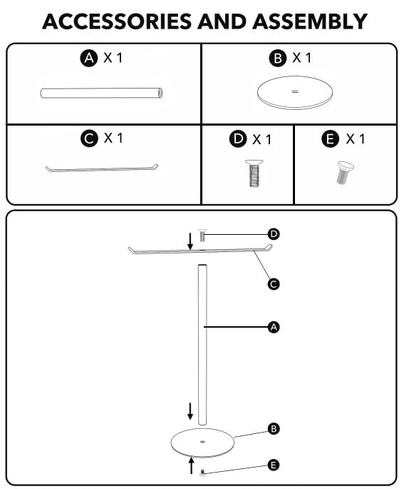 Silver T-Shaped Hand Towel Holder Stand for Countertops, Stainless Steel | Countertop rack for bathrooms and kitchens; organizes hand towels, headbands and other lightweight items. - color: Brushed Nickel