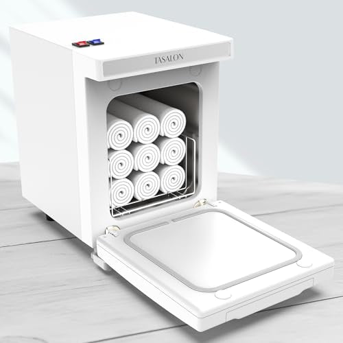 TASALON 5L Hot Towel Warmer Cabinet, Aluminum Inner Chamber - White | Removable tray, fast heating, compact 5L size, ideal for spa, salon, esthetician & massage use, white finish - color: White