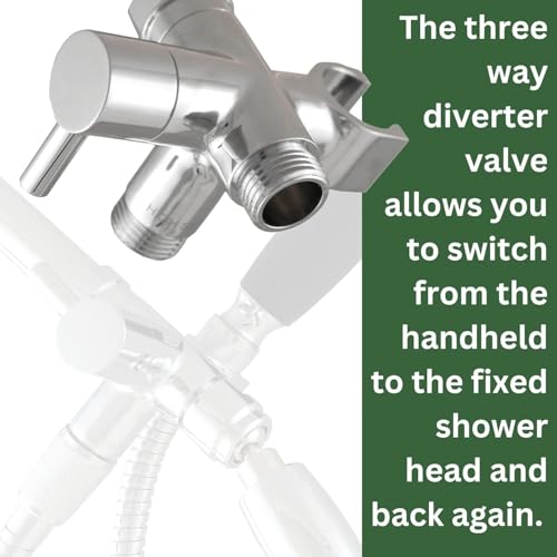 High Sierra® Lead-Free Metal 3-way Combo Shower Kit. Built in Diverter Valve Effortlessly Diverts Flow from the Fixed Shower Head to the Handheld and back - Low Flow 1.8 GPM - Brushed Gold - color: Brushed Gold w/ Nylon Insert, size: 1.8 GPM