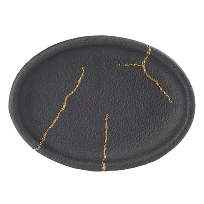Nicole Miller - Soap Dish, Resin Countertop Accessories, Dorm Room Essentials (Sydney Collection, Black/Gold) - size: Soap Dish