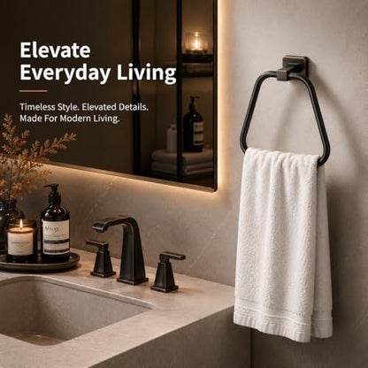 Oil Rubbed Bronze Towel Ring for Bathroom 2 Pack, Kitchen Bath Towel Holder Hangers Wall Mount Heavy Duty Stainless Steel - color: Oil Rubbed Bronze, size: 2 Pack