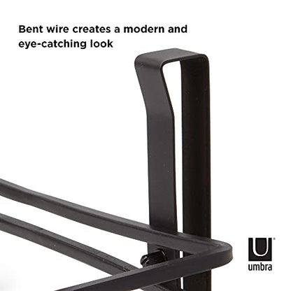 Umbra Squire Paper Towel Holder, Under Cabinet Wall Mount Steel, Black | Bent metal, space saving compact size, hangs over door or shelf, low waste finish, fits kitchen or bath