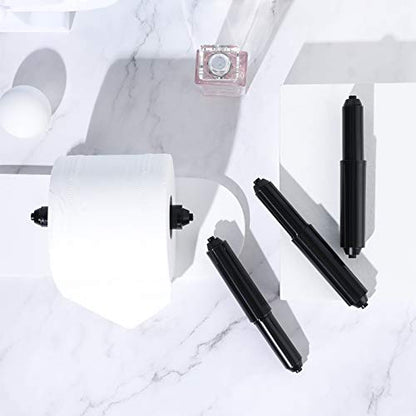 Shappy 4 Pcs Universal Toilet Paper Holder Replacement Rod Spring Loaded Plastic Retractable Paper Replacement Rod Toilet Tissue Roll Holder Insert for Bathroom Home Fixture Accessories (Black) - color: Black