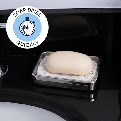 S&T INC. Bar Soap Holder for Kitchen, Bathroom, and Soap Dish, 6 Pack, White, 2.9 inches by 4.4 inches - color: White, size: 6 Pack