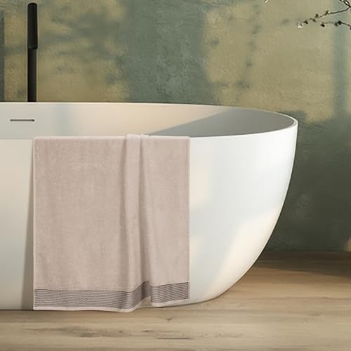 Cotton 2 Pack Oversized Bath Sheet 35 x 70, Large Bath Sheet, Ultra Absorbent, Compact, Eco-Friendly and 100% Recyclable, Quick Drying and Lightweight Towel - Tan - color: Tan, size: 2 Pack Bath Sheets