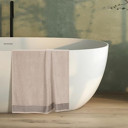 Cotton 2 Pack Oversized Bath Sheet 35 x 70, Large Bath Sheet, Ultra Absorbent, Compact, Eco-Friendly and 100% Recyclable, Quick Drying and Lightweight Towel - Tan - color: Tan, size: 2 Pack Bath Sheets