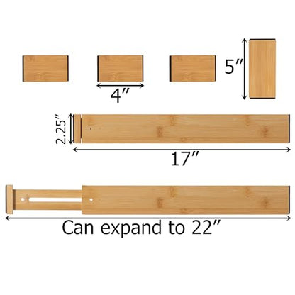 Expandable & Adjustable Drawer Organizer with 4 Dividers & 4 Inserts Storage Solution for Home Office Dresser Desk Kitchen Bedroom Closet Separator for Socks Cutlery Clothes and Accessories - size: 8 Piece