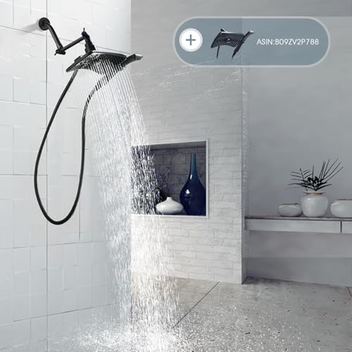 BRIGHT SHOWERS Brass Shower Arm Extender for Rain and Handheld Shower Head, 5 Inch Universal Shower Head Extension Arm, Height & Angle Adjustable, Oil-Rubbed Bronze - color: Oil Rubbed Bronze, style: 5 Inch