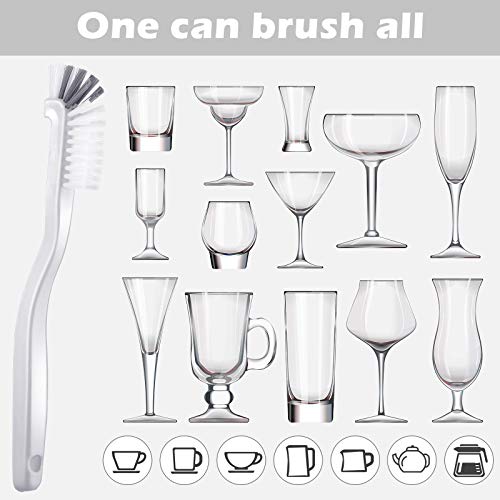 Patelai 5 Pcs Vegetable Scrubber Brush, 90 Degree Angle Fruit Cleaning Brush with PET Bristles, Multi Use Cleaning Tools for Fruits Vegetables Sink Tile Grout Window Track Corners