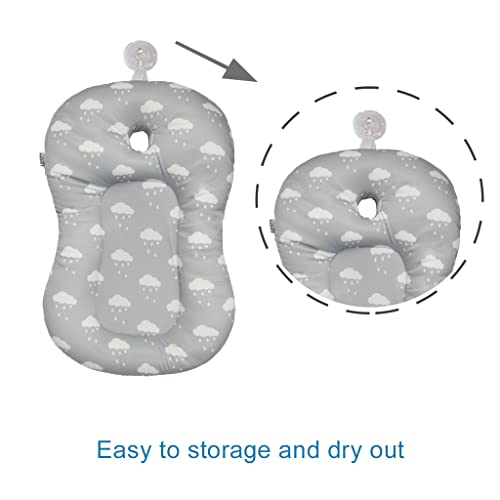 KAKIBLIN Baby Bath Mat, Baby Bath Pad, Soft Anti-Slip Babies Baths Insert | Baby Bathing Cushion for 0-6 Month Infant Baby, (Cloud) - color: Cloud