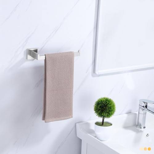 LANC Bathroom Hand Towel Holder Brushed Nickel Hand Towel Bar 10 Inche Right Side Square Towel Ring for Kitchen Bathroom Wall Mount Stainless Steel Modern Towel Racks Hanger, A8806BN - color: Brushed Nickel, size: 1 Pack(Right Hand)