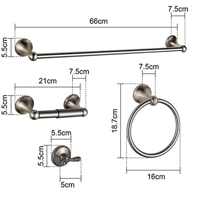 BGL Bathroom Hardware Set Brushed Nickel Adjustable Expandable Bath Towel Bars Bathroom Accessory Set Towel Racks 8-Pieces Wall Mount - color: 8 Pcs Brushed Nickel