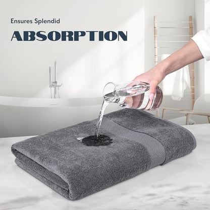 White Classic Luxury Soft Bath Sheet Towels - 650 GSM Cotton Luxury Bath Towels Extra Large 35x70 | Highly Absorbent and Quick Dry | Hotel Quality Extra Large Bath Towels Oversized, Dark Grey, 2 Pack - color: 03: Dark Gray