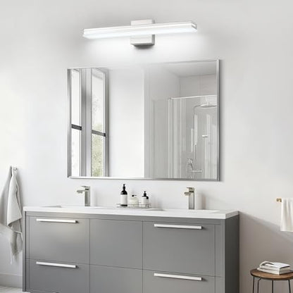 SineRise 24-Inch LED Modern Bathroom Vanity Light Bar, Chrome Modern Acrylic Bathroom Wall Lighting Fixtures Over Mirror (Cool White 6000K) - color: Chrome-Cool White, size: 24-Inch