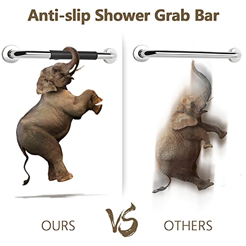 2 Pack Grab Bars for Showers 32 Inch Anti Slip | Shower Grab Bars for Seniors, Handicap Grab Bars for Wall Bathroom, Safety Bath & Shower Handles for Elderly - size: 32inch - silicone