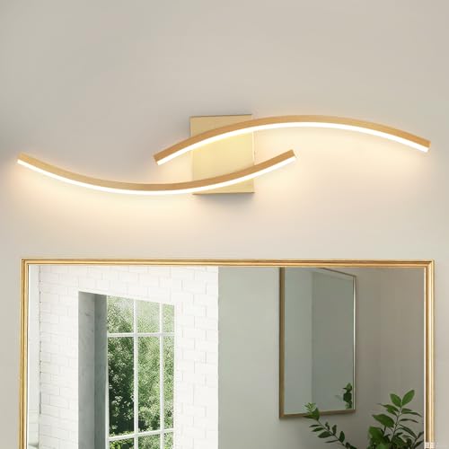 31.5 inch Modern Bathroom Vanity Light Gold Lights Fixtures Dimmable 5CCT Led Bathroom Light Fixture Over Mirror Modern Wall lamp for Cabinet Hallway - color: Gold, size: 31.5Inch