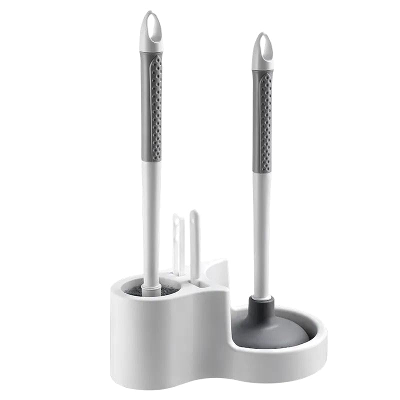 Toilet Plunger Bowl Brush 4 in 1 Combo with Holder Keep Your Bathroom Spotless and hygienic with Our Toilet Bowl Brush (Set of 1) Number of Item 4
