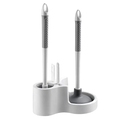 Toilet Plunger Bowl Brush 4 in 1 Combo with Holder Keep Your Bathroom Spotless and hygienic with Our Toilet Bowl Brush (Set of 1) Number of Item 4