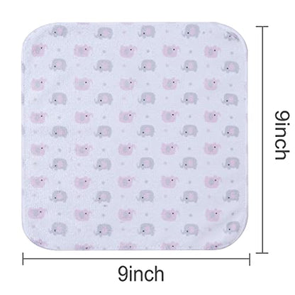 softan Baby Washcloths, 24Pack Baby Wash Cloths Extra Soft & Ultra Absorbent, Baby Towels and Washcloths Face Towel Unisex for Boys Girls Body, Washclothes Gentle on Sensitive Skin, 9x9 Pink Elephant - color: Pink Elephant