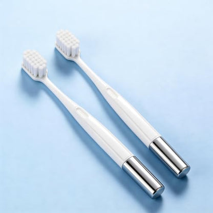 Aluminum Toothbrush Cover Cap with 2 Manual Soft Bristle Toothbrushes | Travel Toothbrush Case Long-lasting Toothbrush Head Caps for Most Electric/Manual Brushes (Fresh & Clean Toothbrush,2 Count) - color: Fresh & Clean Toothbrush, size: 2 Count
