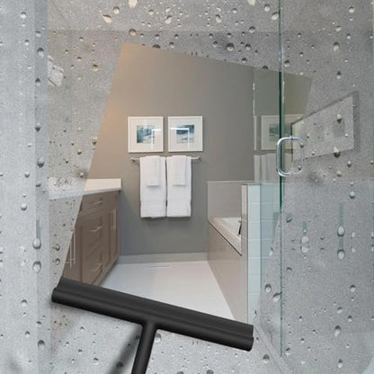 All-Purpose Stainless Steel Shower Squeegee for Bathroom, Kitchen, Shower, Floor Cleaning with Adhesive Hook Sturdy Handle, Professional Cleaners, Window Cleaning for Window Squeegee (White)