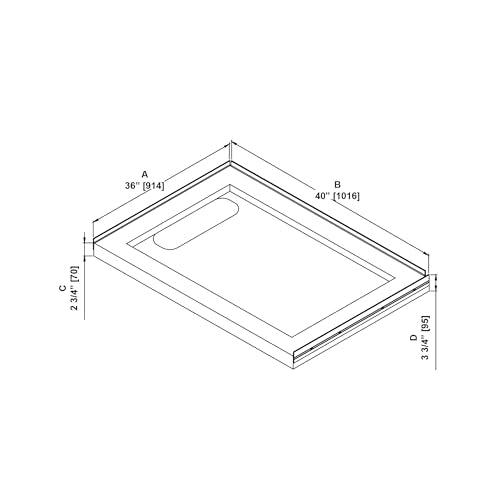OVE Decors 40x36" Shower Base, White - size: 40 x 36, style: Side Drain