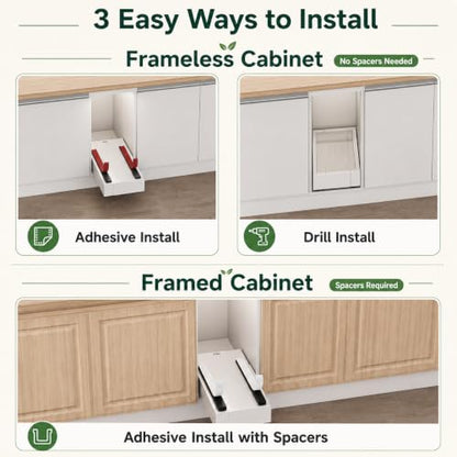 Fokyfok Pull Out Cabinet Organizer,Expandable,No Drill,Heavy Duty,Kitchen | 7"-11"W x 17"-24"D,Narrow,Pull out Drawers,Cabinet Drawers Slide out,Roll out Shelves,Pantry,Bathroom,Adhesive,Adjustable,1PC - size: 7"-11"W X 17"-24"D