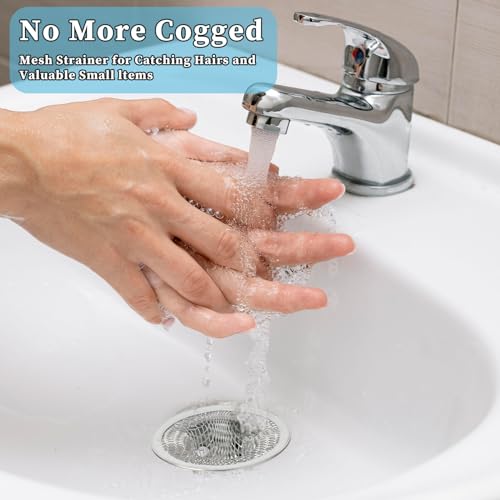 AHQiZFX 8 Pieces Mesh Sink Strainer, 2.12" Top / 1" Bathroom Stainless Steel Drain Filter Small Hair Basket Catcher Fits Most Kitchen Sinks Bathroom Sinks Shower Drains Floor Drain