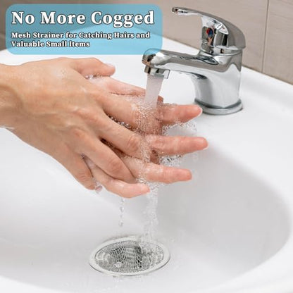 AHQiZFX 8 Pieces Mesh Sink Strainer, 2.12" Top / 1" Bathroom Stainless Steel Drain Filter Small Hair Basket Catcher Fits Most Kitchen Sinks Bathroom Sinks Shower Drains Floor Drain