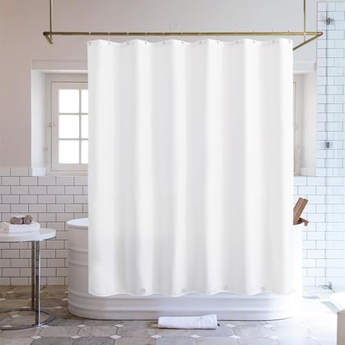 Felisa Long Fabric Shower Curtain Liner with 6 Magnets,72W x 75L, Waterproof & Hotel Quality Shower Liner for Bathroom,Soft Cloth Shower Curtain Liners,Machine Washable,White,Cortinas de Baño - size: 72"W x 75"L (Pack of 1)
