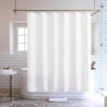 Felisa Long Fabric Shower Curtain Liner with 6 Magnets,72W x 75L, Waterproof & Hotel Quality Shower Liner for Bathroom,Soft Cloth Shower Curtain Liners,Machine Washable,White,Cortinas de Baño - size: 72"W x 75"L (Pack of 1)