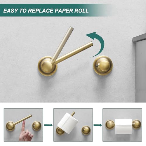 Hoimpro Wall Mounted Rustproof Toilet Tissue Paper Holder Bathroom Accessories Toilet roll Paper Hanger, Antique Brass - color: Antique Brass