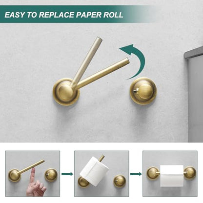 Hoimpro Wall Mounted Rustproof Toilet Tissue Paper Holder Bathroom Accessories Toilet roll Paper Hanger, Antique Brass - color: Antique Brass