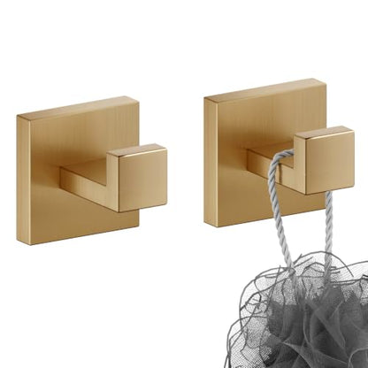 KOKOSIRI Robe Hooks for Bathrooms Towel Hooks Coat Hook Kitchen Garage Heavy Duty Wall Mounted Champagne Bronze Stainless Steel, 2 Pack B1010CPG-P2 - color: Champagne Bronze, size: 2 Pack